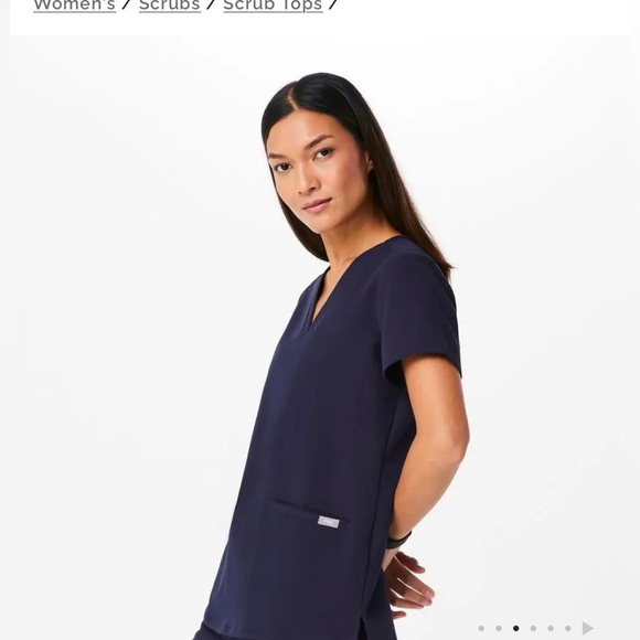 Casma Three-Pocket Scrub Top™ Navy Size XL - Picture 2 of 12